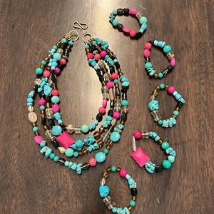 Stella & Dot Carnival necklace and 5 bracelets